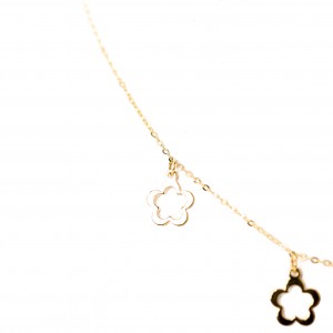 Złoty naszyjnik 585 kwitnący kwiat