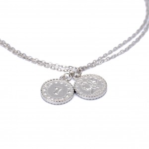 Srebrna bransoletka podwójna moneta