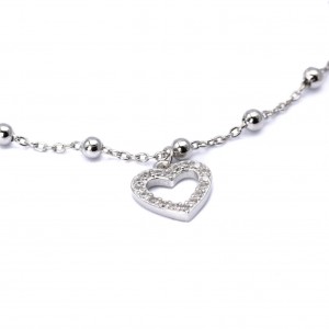 Srebrna bransoletka serce nieskończoność