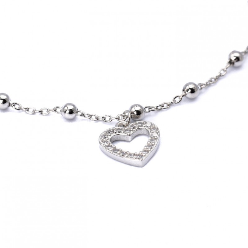 Srebrna bransoletka serce nieskończoność