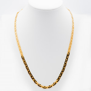 Srebrny pozłacany łańcuszek splot Gucci