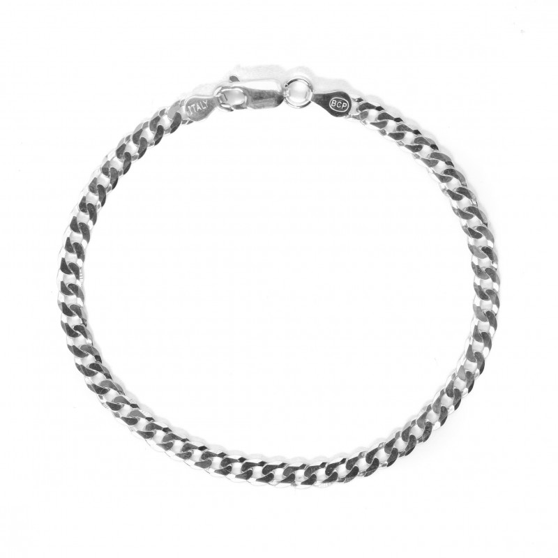 Srebrna bransoletka pancerka diamentowana rod.