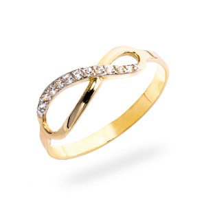 Złoty pierścionek zaręczynowy Infinite