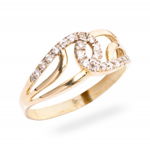 Złoty pierścionek zaręczynowy Trenzado