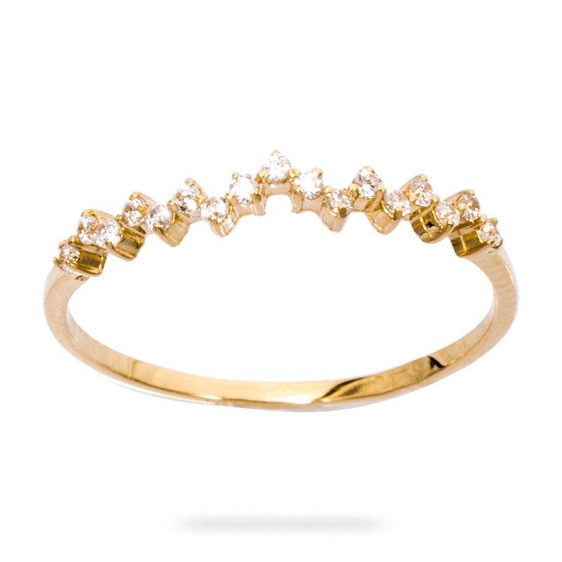 Złoty pierścionek zaręczynowy Zygzak