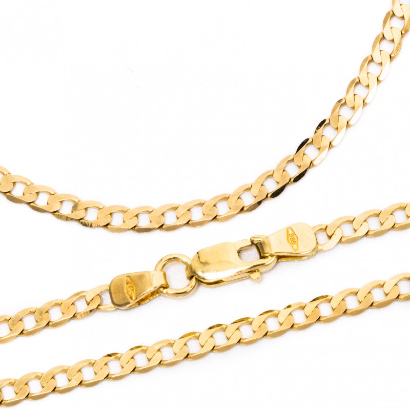 Złoty łańcuszek 585 pancerka 45 cm