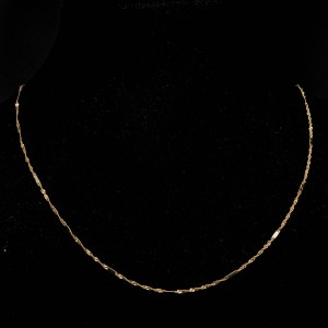 Złoty łańcuszek 585 singapur z blaszkami