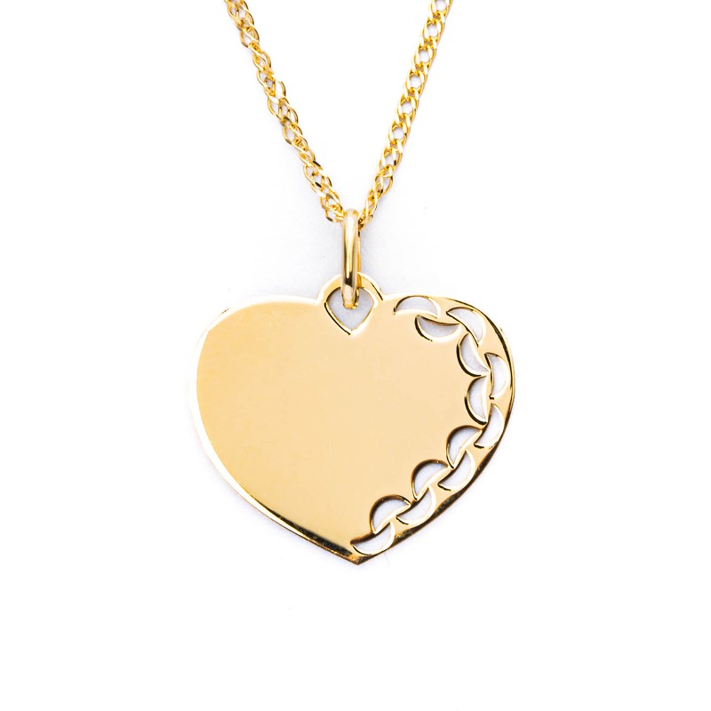 Złota zawieszka 585 Zdobione Serce