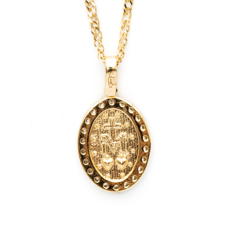 Złota zawieszka 585 Medalik Matka Boska