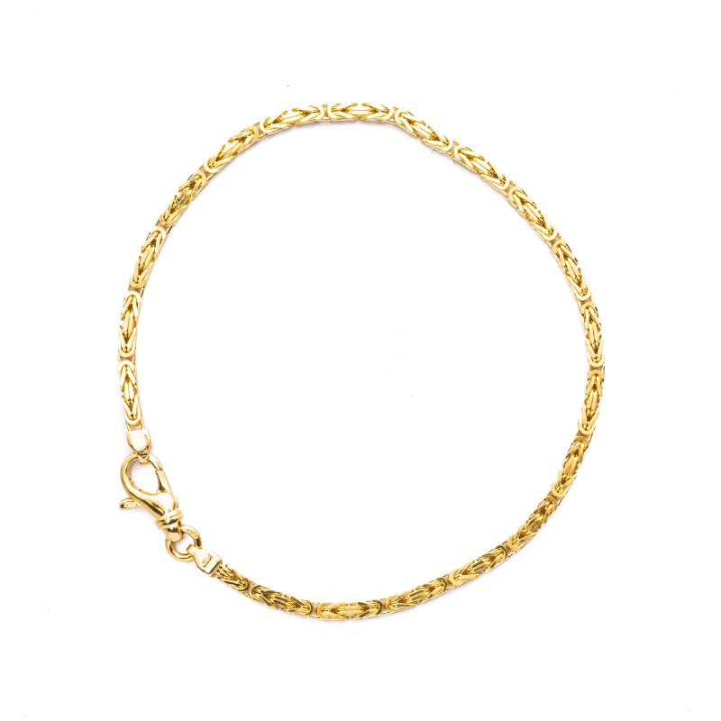 Złota bransoletka 585 Splot Królewski