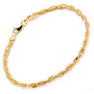 Srebrna pozłacana bransoletka pleciona