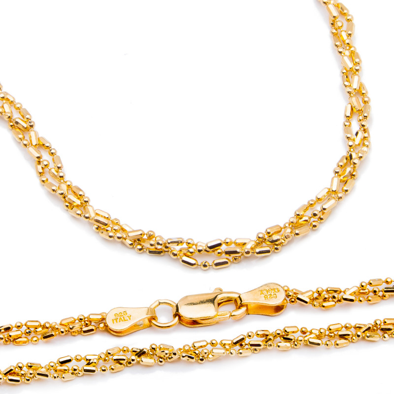 Srebrny pozłacany łańcuszek 925 fantazyjny