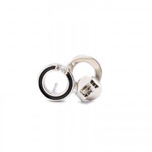 Srebrne kolczyki 925 czarne koło cyrkonia