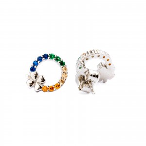 Srebrne kolczyki 925 cyrkoniowe szczęście