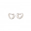Srebrne kolczyki 925 cyrkoniowe serduszko s