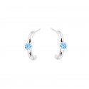 Srebrne kolczyki 925 Semicircle Białe