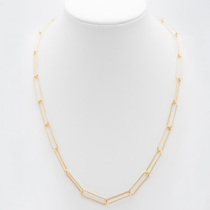 Srebrny pozłacany łańcuszek ankier