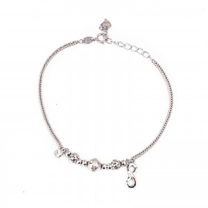 Srebrna bransoletka 925 kulki nieskończoność