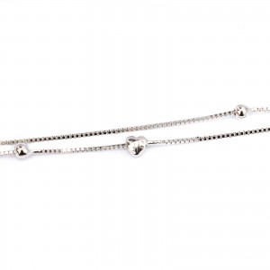 Srebrna bransoletka 925 podwójna serduszka