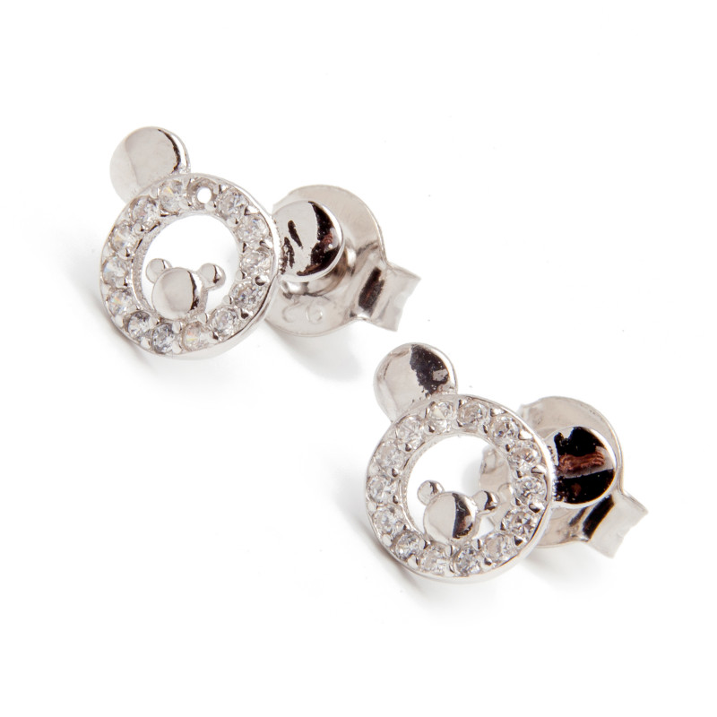 Srebrne kolczyki 925 Myszka Miki