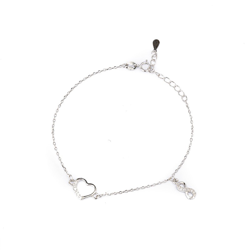 Srebrna bransoletka 925 nieskończona miłość