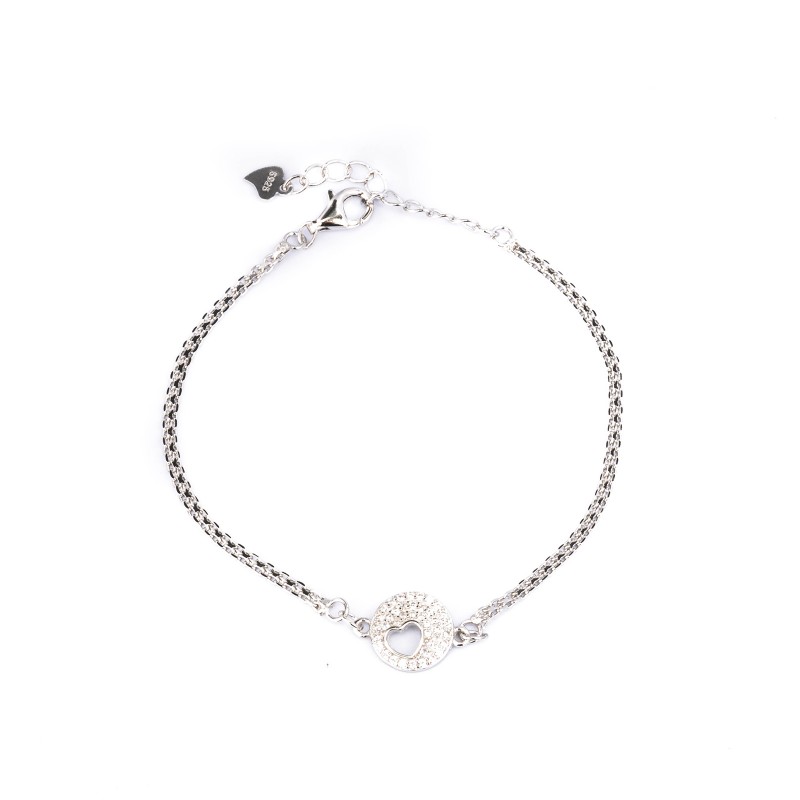 Srebrna bransoletka 925 błyszczące serce