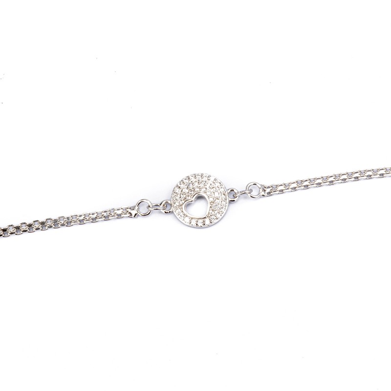 Srebrna bransoletka 925 błyszczące serce