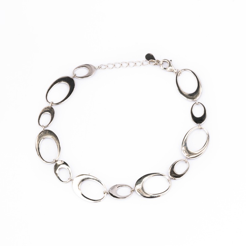 Srebrna bransoletka 925 połączone owale