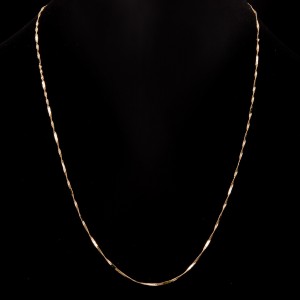 Złoty łańcuszek 585 splot Singapur blaszki 45 cm