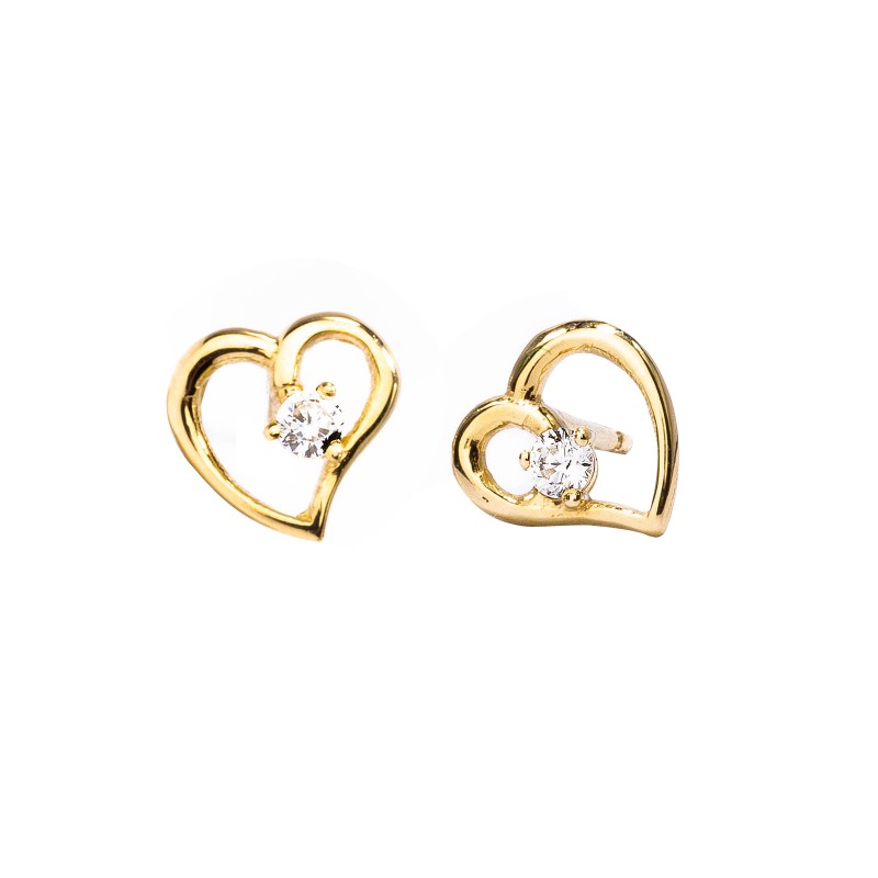 Złote kolczyki 585 Zakręcone Serce