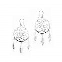 Srebrne kolczyki 925 Ażurowy łapacz snów