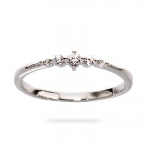 Srebrny pierścionek 925 z białą cyrkonią Galaxy