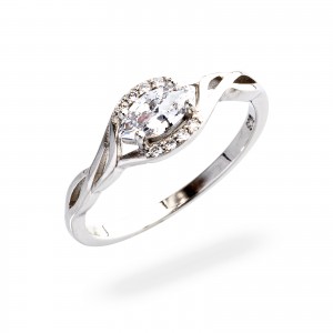 Srebrny pierścionek 925 cyrkoniowe oko