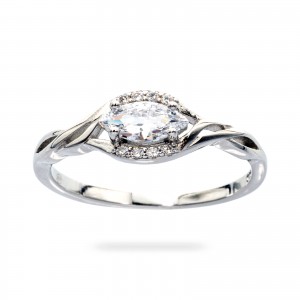 Srebrny pierścionek 925 cyrkoniowe oko