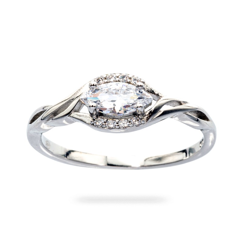 Srebrny pierścionek 925 cyrkoniowe oko