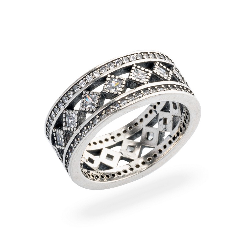 Srebrny pierścionek 925 Diamanti z cyrkoniami