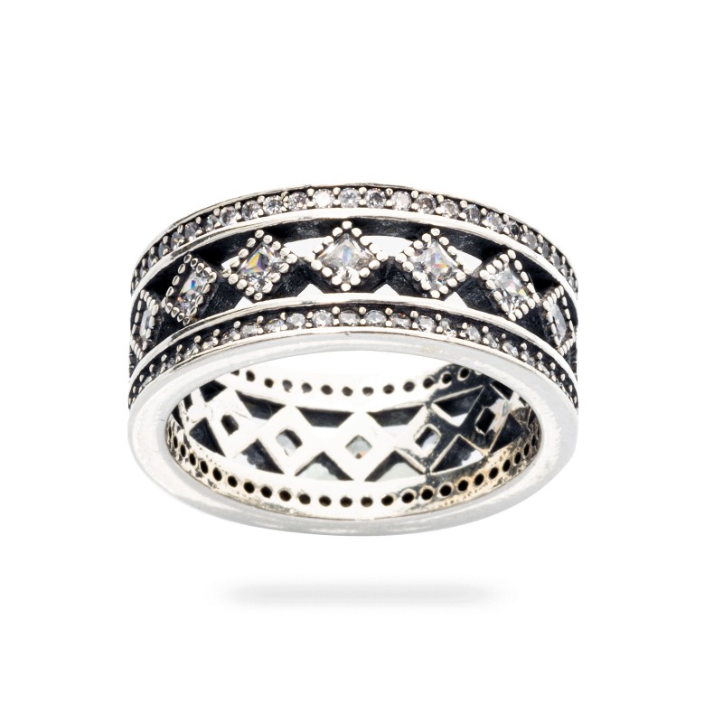 Srebrny pierścionek 925 Diamanti z cyrkoniami