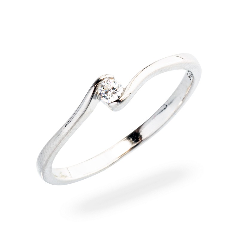 Srebrny klasyczny 925  pierścionek damski