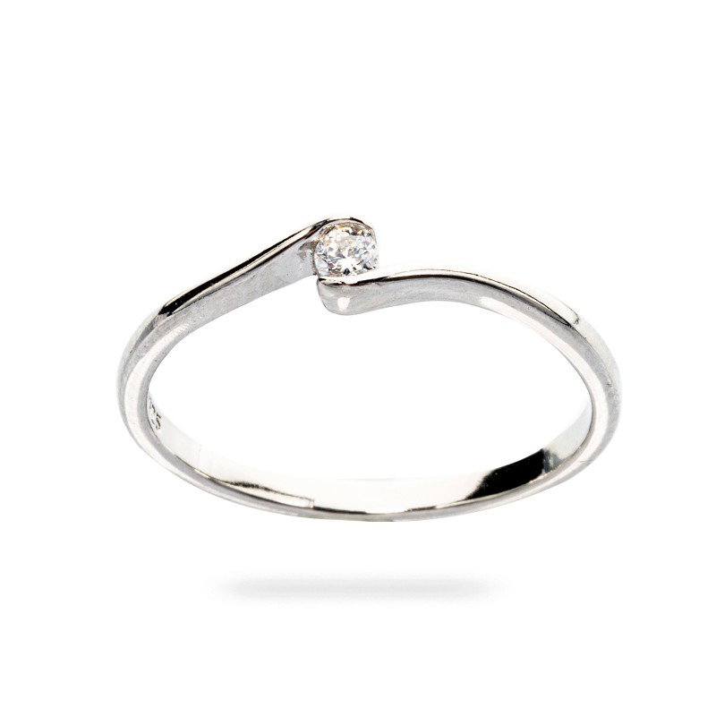 Srebrny klasyczny 925  pierścionek damski