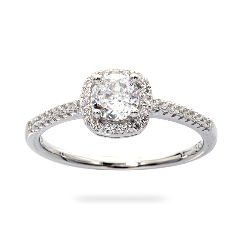 Srebrny pierścionek 925 damski z białą cyrkonią