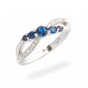 Srebrny pierścionek 925 Niebieska cyrkonia