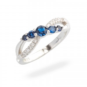 Srebrny  pierścionek 925 nieskończoność cyrkonia