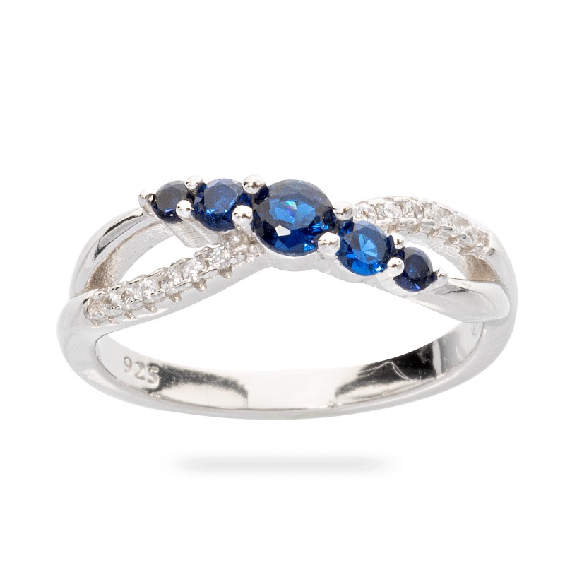 Srebrny  pierścionek 925 nieskończoność cyrkonia