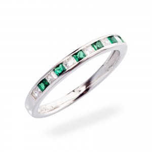 Srebrny pierścionek damski Green Verde pr.925