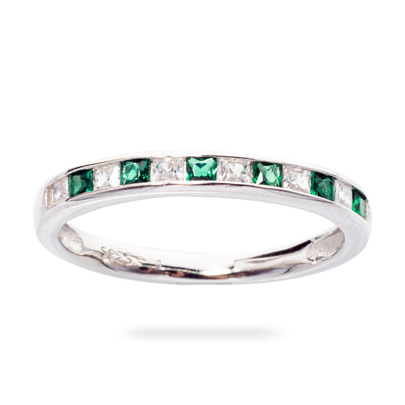 Srebrny pierścionek 925 Green Verde