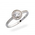 Srebrny pierścionek 925 z białą cyrkonią