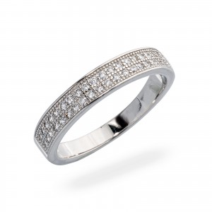 Srebrny pierścionek 925 Eleganza Classica cyrkonie