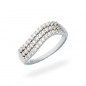 Srebrny pierścionek Eleganza Contorta cyrkonie pr.925