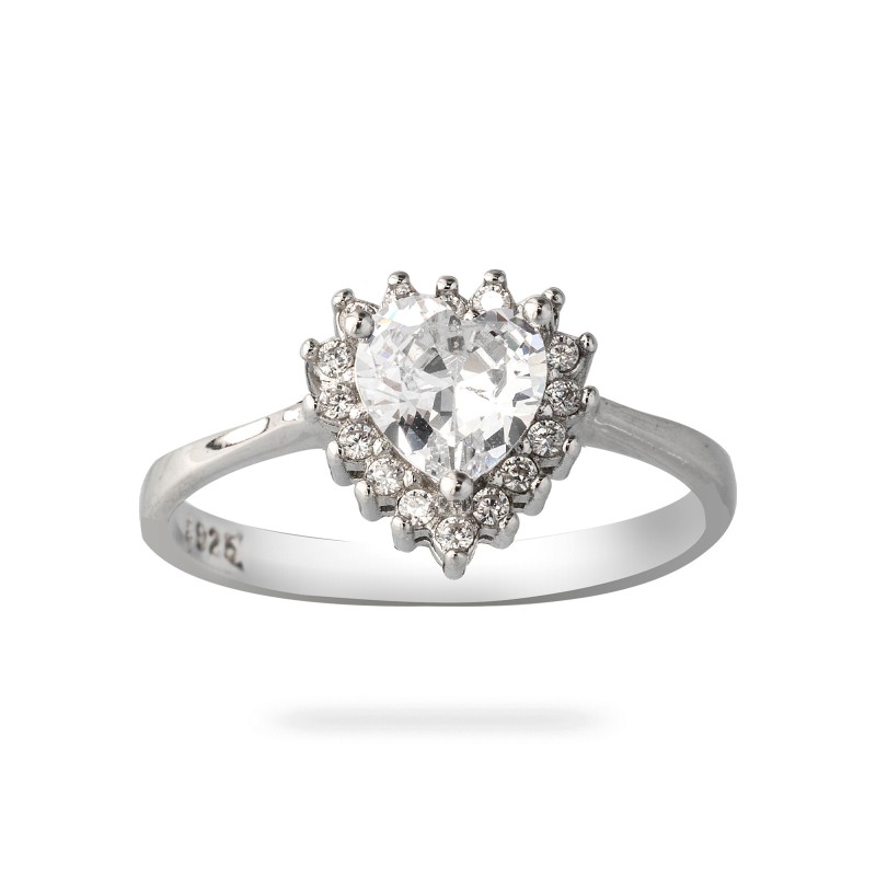 Srebrny pierścionek 925 cyrkoniowe Serce