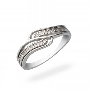 Srebrny pierścionek Sparkling Wave cyrkonia pr.925